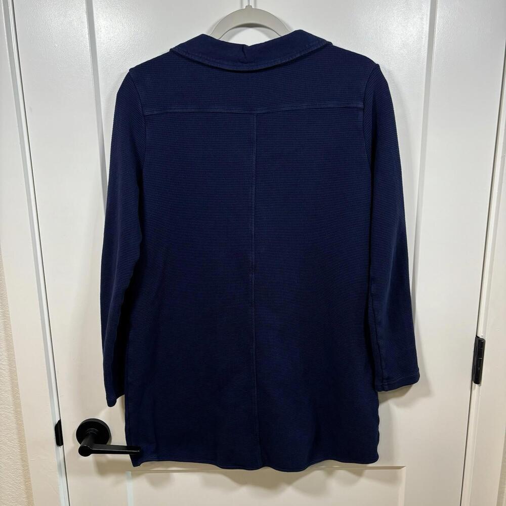 Soft Surroundings Take Two Waffle Knit Tunic With Buttons Navy Blue Large Basics - Picture 4 of 6